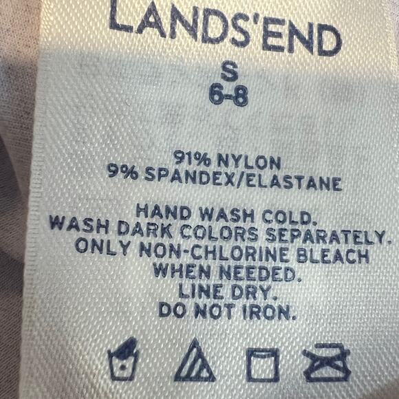 Lands’ End Floral Rash Guard Top Purple Size S Long Sleeve Round Neck Swimwear - Picture 6 of 9